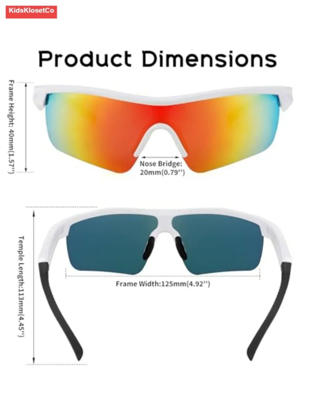 Kids Sports Polarized Sunglasses TR90 Frame Cycling Baseball